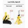 image:imageVEVOR Low Profile Floor Jack 2 Ton 4400 lbs Capacity Steel Racing Floor Jack with Stands Single Piston Quick Lift Pump Hydraulic Trolley Car Lift for Compact SUVs Lifting Range 51122 Inches