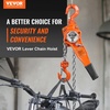image:imageVEVOR Manual Lever Chain Hoist 112 Ton 3300 lbs Capacity 10 FT Come Along G80 Galvanized Carbon Steel with Weston DoublePawl BrakeAuto Chain Leading amp 360 Rotation Hook for Garage Factory DockOrange