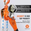 image:imageVEVOR Manual Lever Chain Hoist 112 Ton 3300 lbs Capacity 10 FT Come Along G80 Galvanized Carbon Steel with Weston DoublePawl BrakeAuto Chain Leading amp 360 Rotation Hook for Garage Factory DockOrange