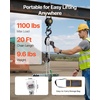 image:imageVEVOR Manual Lever Chain Hoist 12T 1100LBS Capacity Heavy Duty Come Along 10FT Lift G80 Alloy Steel Chain with Dual Pawl Mechanical Brake360Rotating Hooks for Warehouse Construction Garage1100LBS 20FT