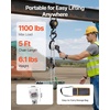 image:imageVEVOR Manual Lever Chain Hoist 12T 1100LBS Capacity Heavy Duty Come Along 10FT Lift G80 Alloy Steel Chain with Dual Pawl Mechanical Brake360Rotating Hooks for Warehouse Construction Garage1100LBS 5FT
