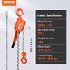 image:imageVEVOR Manual Lever Chain Hoist 6 Ton 13200 lbs Capacity 10 FT Come Along G80 Galvanized Carbon Steel with Weston DoublePawl Brake Auto Chain Leading amp 360 Rotation Hook for Garage Factory Dock3 Ton 20FT