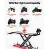image:imageVEVOR Motorcycle Lift Table 1000lbs Weight Capacity 360 Flexible Moving Motorcycle Jack Stand 8631 in Height Range Heavy Duty Bike Repair Stand with Security Lock for ATVs Dirt Bike1500lbsElectric Hydraulicwith nonadjustable width