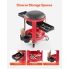 image:imageVEVOR Rolling Mechanic Stool with Wheels 300 lbs Capacity Garage SeatWork Stool Padded Roller Creeper Seat with Fixed Height Tool Tray and 2 Drawers for Garage Shop amp Auto Repair RedBlack