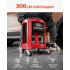 image:imageVEVOR Rolling Mechanic Stool with Wheels 300 lbs Capacity Garage SeatWork Stool Padded Roller Creeper Seat with Fixed Height Tool Tray and 2 Drawers for Garage Shop amp Auto Repair RedBlack