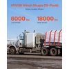 image:imageVEVOR Truck Straps 4 x30 Heavy Duty Tie Down wFlat Hooks 18000lbs Break Strength WLL 6000lbs Cargo Straps Tie Down for Flatbeds Trucks Trailers Farms Rescues Tree Saver Blue10 PackRed
