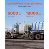 image:imageVEVOR Truck Straps 4 x30 Heavy Duty Tie Down wFlat Hooks 18000lbs Break Strength WLL 6000lbs Cargo Straps Tie Down for Flatbeds Trucks Trailers Farms Rescues Tree Saver Blue10 PackBlue