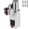 image:imageVEVOR Hydraulic Power Unit 6 Quart 6 Way Hydraulic Pump Double Acting Hydraulic Power Unit 12V DC Dump Trailer Car Remote with Plastic Oil Reservoir Plastic Double ActingDouble Acting