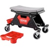 image:imageVEVOR Mechanic Stool 300 LBS Capacity Garage Stool Gift for Men Heavy Duty Rolling Mechanics Seat with Three Slide Out Tool Trays and Drawer Tools for Automotive Auto Repair  Auto Repair Heavy Duty Plastic Rolling Mechanics Seat with Cushion Three Slide Out Tool Trays and Drawer for Automotive