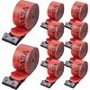 image:imageVEVOR Truck Straps 4 x30 Heavy Duty Tie Down wFlat Hooks 18000lbs Break Strength WLL 6000lbs Cargo Straps Tie Down for Flatbeds Trucks Trailers Farms Rescues Tree Saver Blue10 PackRed