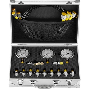 image:imageHydraulic Pressure Test Kit 250400600bar 3 Gauges 11 Test Couplings 3 Test Hoses Excavator Hydraulic Test Gauge Set with Portable Carrying Case for Excavator Tractors Construction Machinery  Excavator Hydraulic Test Gauge Set with Portable Carrying Case for Excavator Tractors Compressors Construction Machinery3 Gauges 11 Test Couplings