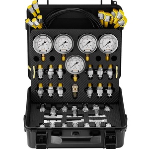 image:imageHydraulic Pressure Test Kit 250400600bar 3 Gauges 11 Test Couplings 3 Test Hoses Excavator Hydraulic Test Gauge Set with Portable Carrying Case for Excavator Tractors Construction Machinery  Excavator Hydraulic Test Gauge Set with Portable Carrying Case for Excavator Tractors Compressors Construction Machinery5 Gauges 13 Couplings