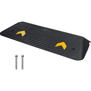 image:imageVEVOR 15 Rise Rubber Threshold Ramp 433 Wide Wheelchair Ramp oorway Natural Curb Ramp 33069Lbs Load Capacity NonSlip Textured Surface Rubber Curb Ramp for Wheelchair and Scooter