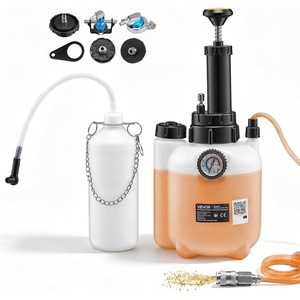 image:imageVEVOR Brake Bleeder Kit 3L Manual Brake Fluid Bleeding Kit with 1L Waste Bottle amp 5 Master Cylinder Adapters OnePerson Professional Brake Fluid Pressure Bleeder for Most Vehicles