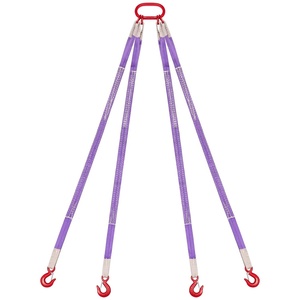image:imageVEVOR Lifting Sling Straps with Hooks Polyester Bridle Sling 6600LB Capacity Four Leg 5Ft Heavy Duty Rigging Strap Thickened amp WearResistant Webbing Slings for Engines Cranes Hoists Truck4Leg 6600LBS
