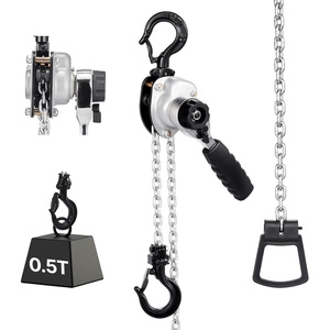 image:imageVEVOR Manual Lever Chain Hoist 12T 1100LBS Capacity Heavy Duty Come Along 10FT Lift G80 Alloy Steel Chain with Dual Pawl Mechanical Brake360Rotating Hooks for Warehouse Construction Garage1100LBS 20FT
