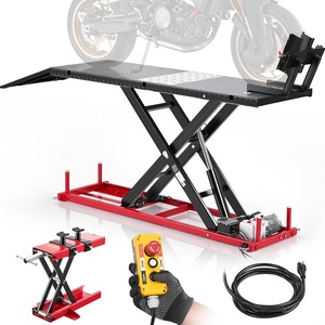 image:imageVEVOR Motorcycle Lift Table 1000lbs Weight Capacity 360 Flexible Moving Motorcycle Jack Stand 8631 in Height Range Heavy Duty Bike Repair Stand with Security Lock for ATVs Dirt Bike1500lbsElectric Hydraulicwith nonadjustable width