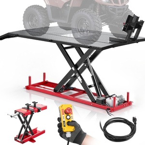 image:imageVEVOR Motorcycle Lift Table 1000lbs Weight Capacity 360 Flexible Moving Motorcycle Jack Stand 8631 in Height Range Heavy Duty Bike Repair Stand with Security Lock for ATVs Dirt Bike1500lbsElectric Hydraulicwith Adjustable width