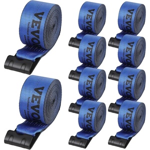 image:imageVEVOR Truck Straps 4 x30 Heavy Duty Tie Down wFlat Hooks 18000lbs Break Strength WLL 6000lbs Cargo Straps Tie Down for Flatbeds Trucks Trailers Farms Rescues Tree Saver Blue10 PackBlue