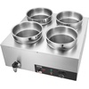 image:imageETL Listed VEVOR Electric Soup Warmer Three 74QT Stainless Steel Round Pot 86185F Adjustable Temp 1200W Commercial Bain Marie with AntiDry Burn Soup Station for Restaurant Buffet Silver7L4 Pots
