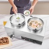 image:imageETL Listed VEVOR Electric Soup Warmer Three 74QT Stainless Steel Round Pot 86185F Adjustable Temp 1200W Commercial Bain Marie with AntiDry Burn Soup Station for Restaurant Buffet Silver2Pot