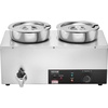 image:imageETL Listed VEVOR Electric Soup Warmer Three 74QT Stainless Steel Round Pot 86185F Adjustable Temp 1200W Commercial Bain Marie with AntiDry Burn Soup Station for Restaurant Buffet Silver2Pot