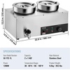 image:imageETL Listed VEVOR Electric Soup Warmer Three 74QT Stainless Steel Round Pot 86185F Adjustable Temp 1200W Commercial Bain Marie with AntiDry Burn Soup Station for Restaurant Buffet Silver2Pot