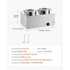 image:imageETL Listed VEVOR Electric Soup Warmer Three 74QT Stainless Steel Round Pot 86185F Adjustable Temp 1200W Commercial Bain Marie with AntiDry Burn Soup Station for Restaurant Buffet Silver26L Pots