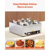image:imageETL Listed VEVOR Electric Soup Warmer Three 74QT Stainless Steel Round Pot 86185F Adjustable Temp 1200W Commercial Bain Marie with AntiDry Burn Soup Station for Restaurant Buffet Silver46L Pots