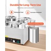image:imageETL Listed VEVOR Electric Soup Warmer Three 74QT Stainless Steel Round Pot 86185F Adjustable Temp 1200W Commercial Bain Marie with AntiDry Burn Soup Station for Restaurant Buffet Silver46L Pots