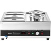 image:imageETL Listed VEVOR Electric Soup Warmer Three 74QT Stainless Steel Round Pot 86185F Adjustable Temp 1200W Commercial Bain Marie with AntiDry Burn Soup Station for Restaurant Buffet Silver26L Pots and 313 Pans