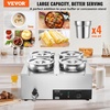 image:imageETL Listed VEVOR Electric Soup Warmer Three 74QT Stainless Steel Round Pot 86185F Adjustable Temp 1200W Commercial Bain Marie with AntiDry Burn Soup Station for Restaurant Buffet Silver7L4 Pots