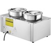 image:imageETL Listed VEVOR Electric Soup Warmer Three 74QT Stainless Steel Round Pot 86185F Adjustable Temp 1200W Commercial Bain Marie with AntiDry Burn Soup Station for Restaurant Buffet Silver2Pot