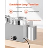 image:imageETL Listed VEVOR Electric Soup Warmer Three 74QT Stainless Steel Round Pot 86185F Adjustable Temp 1200W Commercial Bain Marie with AntiDry Burn Soup Station for Restaurant Buffet Silver26L Pots