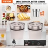 image:imageETL Listed VEVOR Electric Soup Warmer Three 74QT Stainless Steel Round Pot 86185F Adjustable Temp 1200W Commercial Bain Marie with AntiDry Burn Soup Station for Restaurant Buffet Silver2Pot