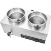 image:imageETL Listed VEVOR Electric Soup Warmer Three 74QT Stainless Steel Round Pot 86185F Adjustable Temp 1200W Commercial Bain Marie with AntiDry Burn Soup Station for Restaurant Buffet Silver2Pot