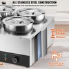 image:imageETL Listed VEVOR Electric Soup Warmer Three 74QT Stainless Steel Round Pot 86185F Adjustable Temp 1200W Commercial Bain Marie with AntiDry Burn Soup Station for Restaurant Buffet Silver7L4 Pots