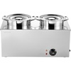 image:imageETL Listed VEVOR Electric Soup Warmer Three 74QT Stainless Steel Round Pot 86185F Adjustable Temp 1200W Commercial Bain Marie with AntiDry Burn Soup Station for Restaurant Buffet Silver26L Pots