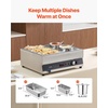 image:imageETL Listed VEVOR Electric Soup Warmer Three 74QT Stainless Steel Round Pot 86185F Adjustable Temp 1200W Commercial Bain Marie with AntiDry Burn Soup Station for Restaurant Buffet Silver26L Pots and 313 Pans