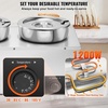 image:imageETL Listed VEVOR Electric Soup Warmer Three 74QT Stainless Steel Round Pot 86185F Adjustable Temp 1200W Commercial Bain Marie with AntiDry Burn Soup Station for Restaurant Buffet Silver2Pot