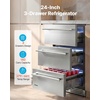 image:imageVEVOR 3Drawer Refrigerator 24 in Undercounter Beverage Cooler Large Capacity Drink Fridge 3 Separate Storage Zones 304 Stainless Steel Drawers Fast Cooling for Kitchen Game Room amp Home Bar