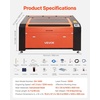 image:imageVEVOR 55W CO2 Laser Engraver 20 x 12 in Desktop CO2 Laser Engraver and Cutter Machine with 16MP Camera Water Pump Rotary Axis Compatible with LightBurn CorelDRAW RDWorks for Wood Acrylic Glass130W Autofocus 2 Way Pass Through