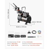 image:imageVEVOR Airbrush Kit 16 HP Air Brush Kit with Air Compressor and Tank 1 DualAction Professional Airbrush with 1 Tip Hose Acrylic Paint 2 Fans for Cake Decorating Model Painting Nail Art6 Colors Set  3 Airbrushes