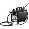 image:imageVEVOR Airbrush Kit Professional Airbrush Set with 15 HP Compressor amp 3 Airbrushes Airbrushing System Kit with MultiPurpose DualAction Gravity Feed Airbrushes Art Nail Cookie Tatto4 Paint Colors Set