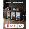 image:imageVEVOR Back Bar Cooler 196 Cu Ft Counter Height Beverage Refrigerator Commercial Bar Display Fridge w 3 Glass Doors LED Lighting Fan Cooling Beer Wine Cooler for Pub Merchandiser Store
