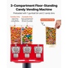 image:imageVEVOR Candy Vending Machine Triple Compartment Candy Vending Machine with Stand Gumball amp Candies Vendings Machines with Builtin Cash Box Detachable Vintage Candies Dispenser for Shops ArcadesRed