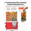image:imageVEVOR Candy Vending Machine Triple Compartment Candy Vending Machine with Stand Gumball amp Candies Vendings Machines with Builtin Cash Box Detachable Vintage Candies Dispenser for Shops ArcadesRed