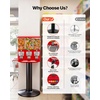 image:imageVEVOR Candy Vending Machine Triple Compartment Candy Vending Machine with Stand Gumball amp Candies Vendings Machines with Builtin Cash Box Detachable Vintage Candies Dispenser for Shops ArcadesRed