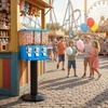 image:imageVEVOR Candy Vending Machine Triple Compartment Candy Vending Machine with Stand Gumball amp Candies Vendings Machines with Builtin Cash Box Detachable Vintage Candies Dispenser for Shops ArcadesBlue