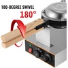 image:imageVEVOR Commercial Bubble Waffle Maker 1400W Egg Bubble Puff Iron w 180 Rotatable 2 Pans amp Wooden Handles Stainless Steel Baker wNonStick Teflon Coating 50250122482 AdjustableBubble Round 1